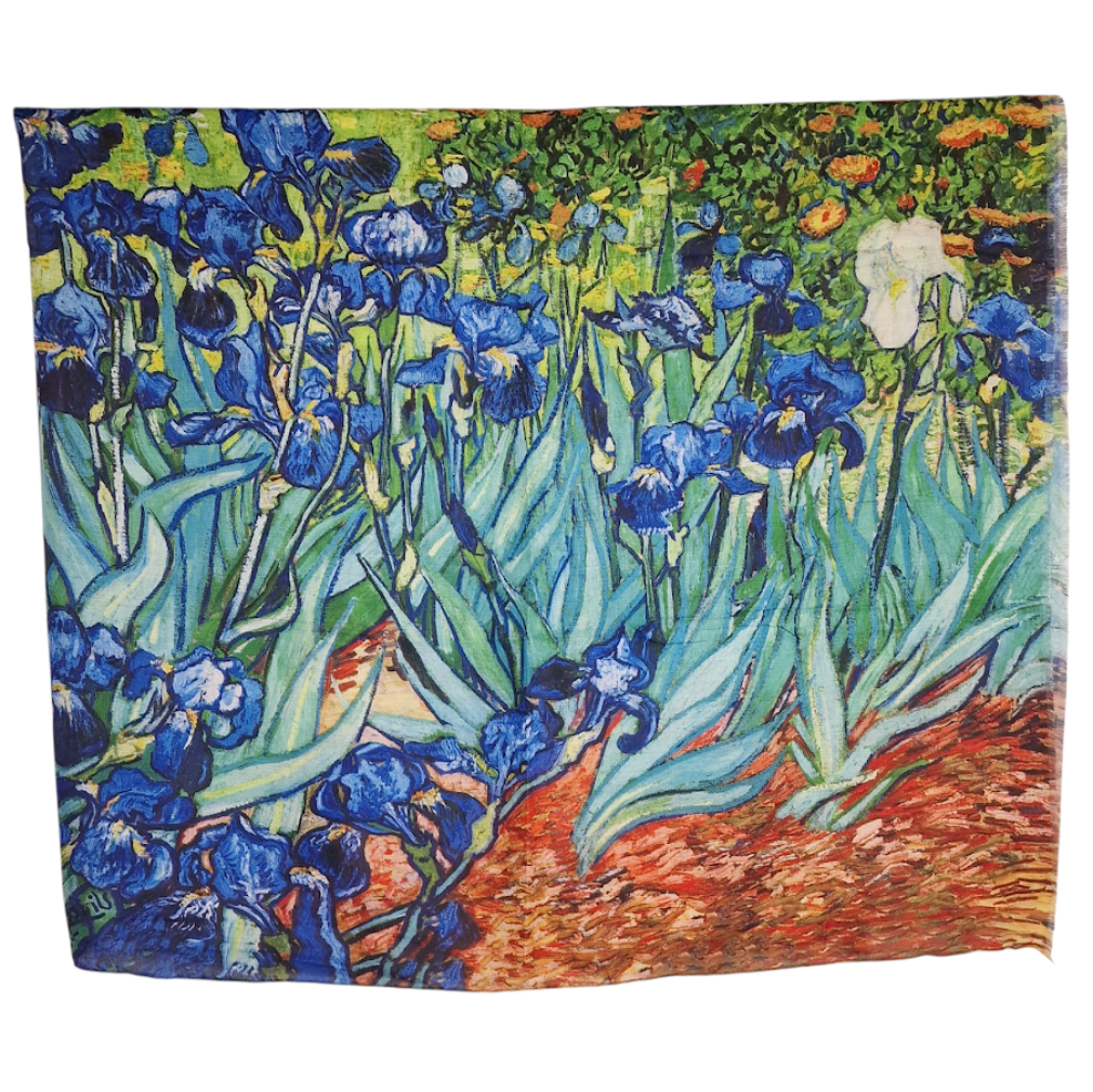 Leichter Schal mit Kunstmuster van Gogh "Iris"