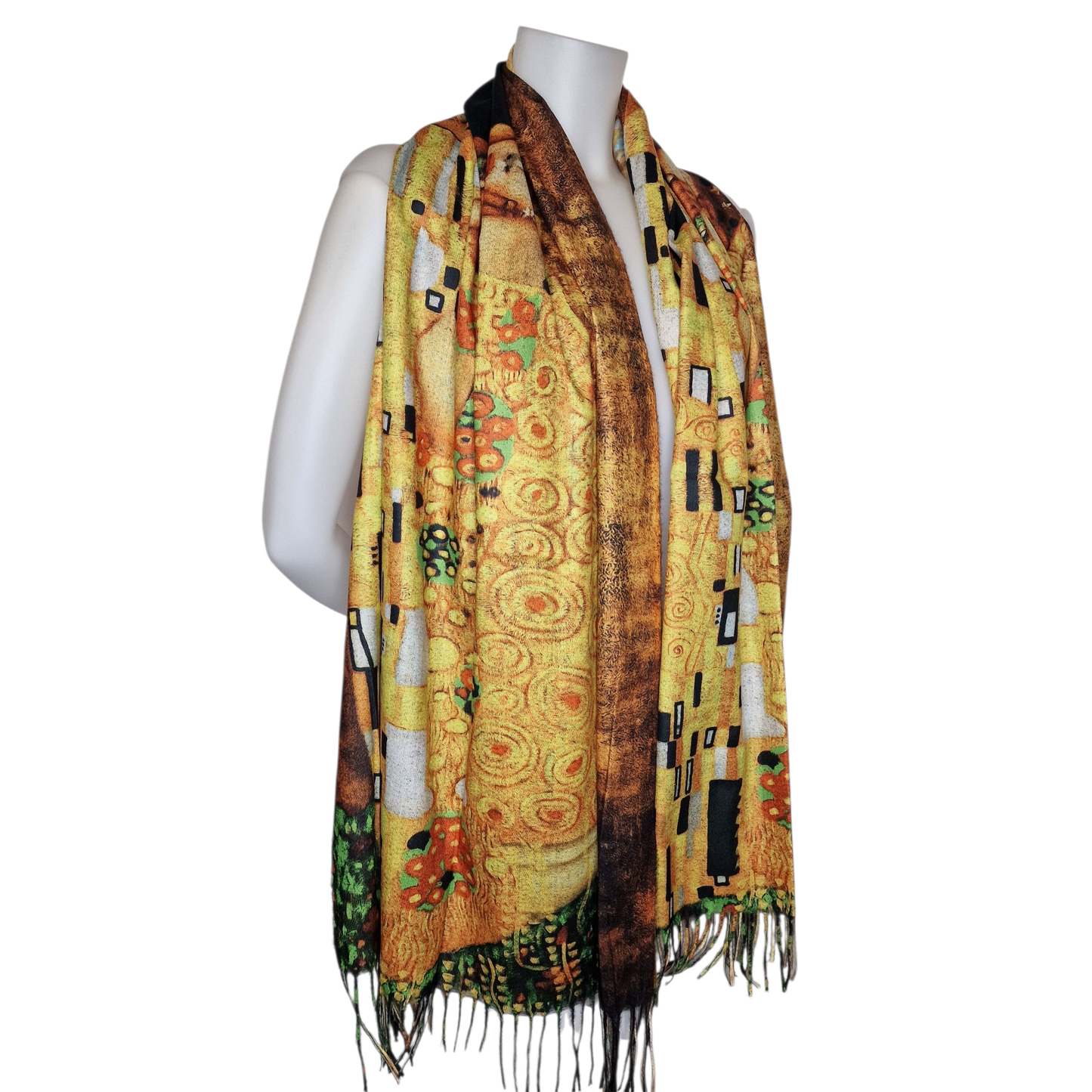 Warmer Schal mit Kunstmuster "Der Kuss" von "Gustav Klimt"