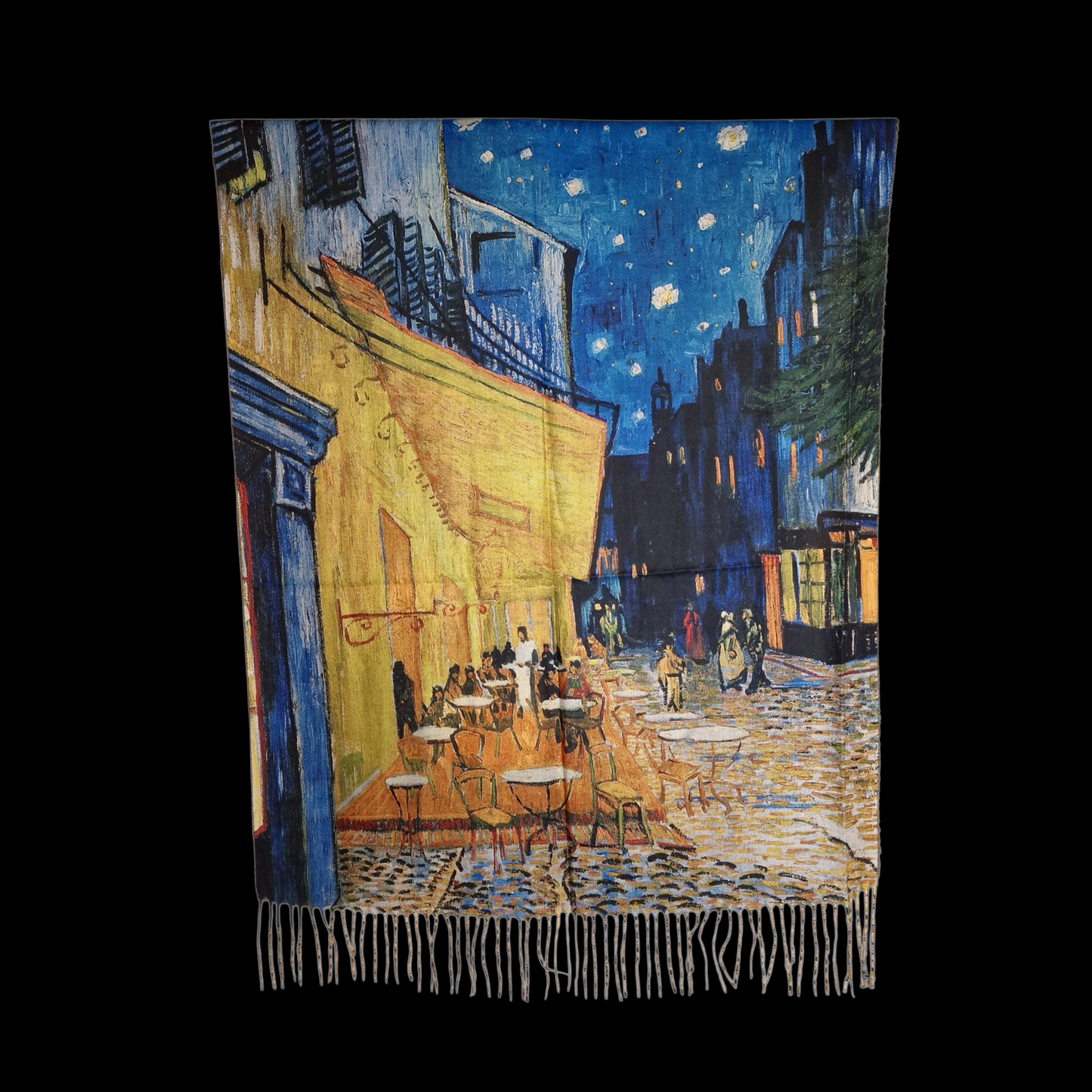 Warmer Schal mit Kunstmuster "Nachtcafé" von "van Gogh"