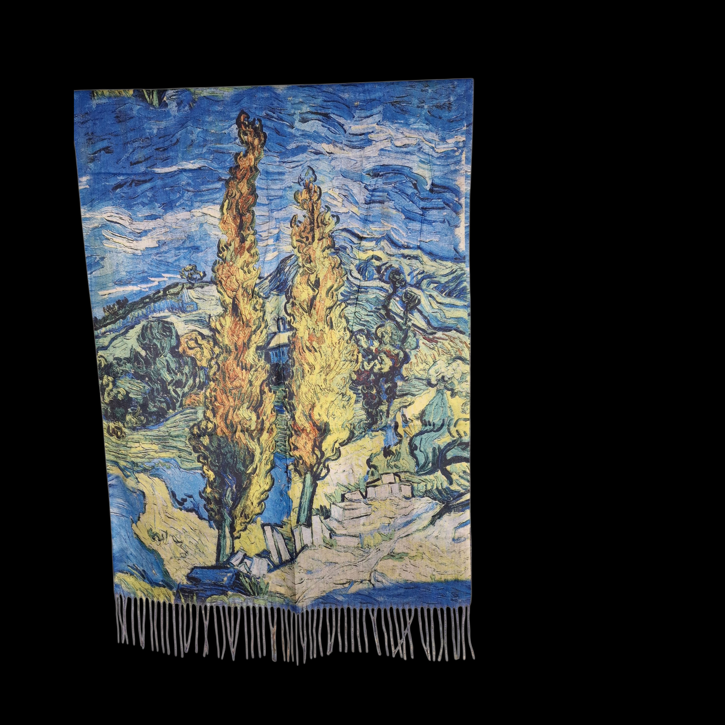 Warmer Schal mit Kunstmuster "Nachtcafé" von "van Gogh"