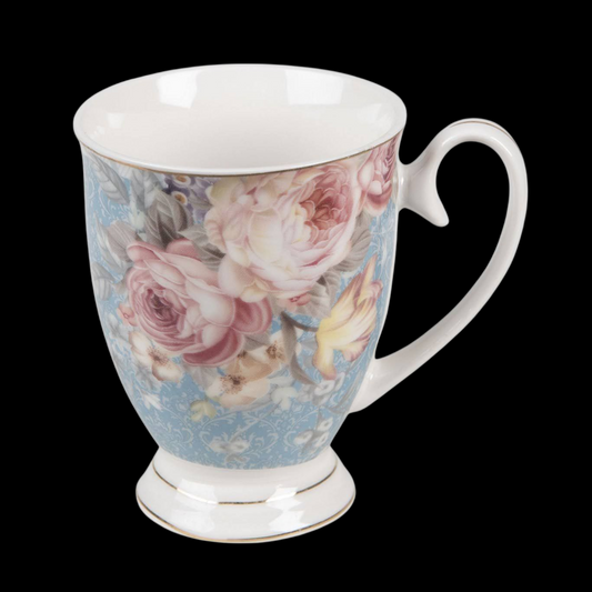 Romantische Tasse vintage mit Blumenmuster 300 ml