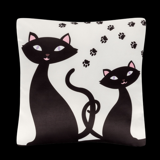 Dekokissen schwarze Katzen vintage Kissen 40 x 40 cm