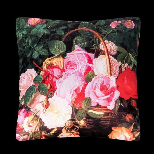 Dekokissen Künstler William Hammer "Rosenkorb" 40 x 40 cm