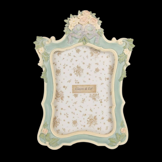 Romantischer Bilderrahmen barock pastell Blumenbukett 13 x 18 cm