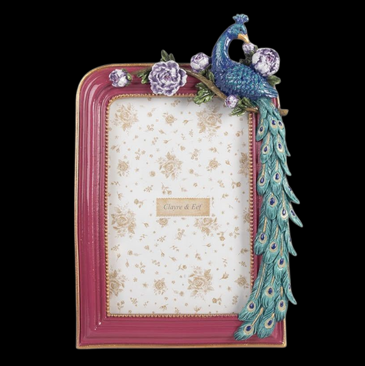 Romantischer Bilderrahmen Pfau rechteckig 10x15 cm