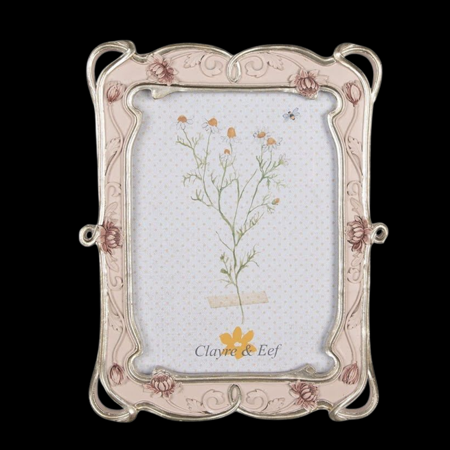 Romantischer Bilderrahmen Blumenranken rosa 13 x 18 cm Jugendstil