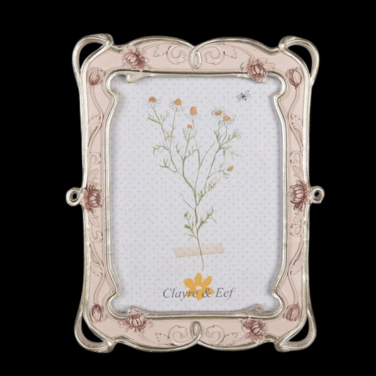 Romantischer Bilderrahmen Blumenranken rosa 13 x 18 cm Jugendstil