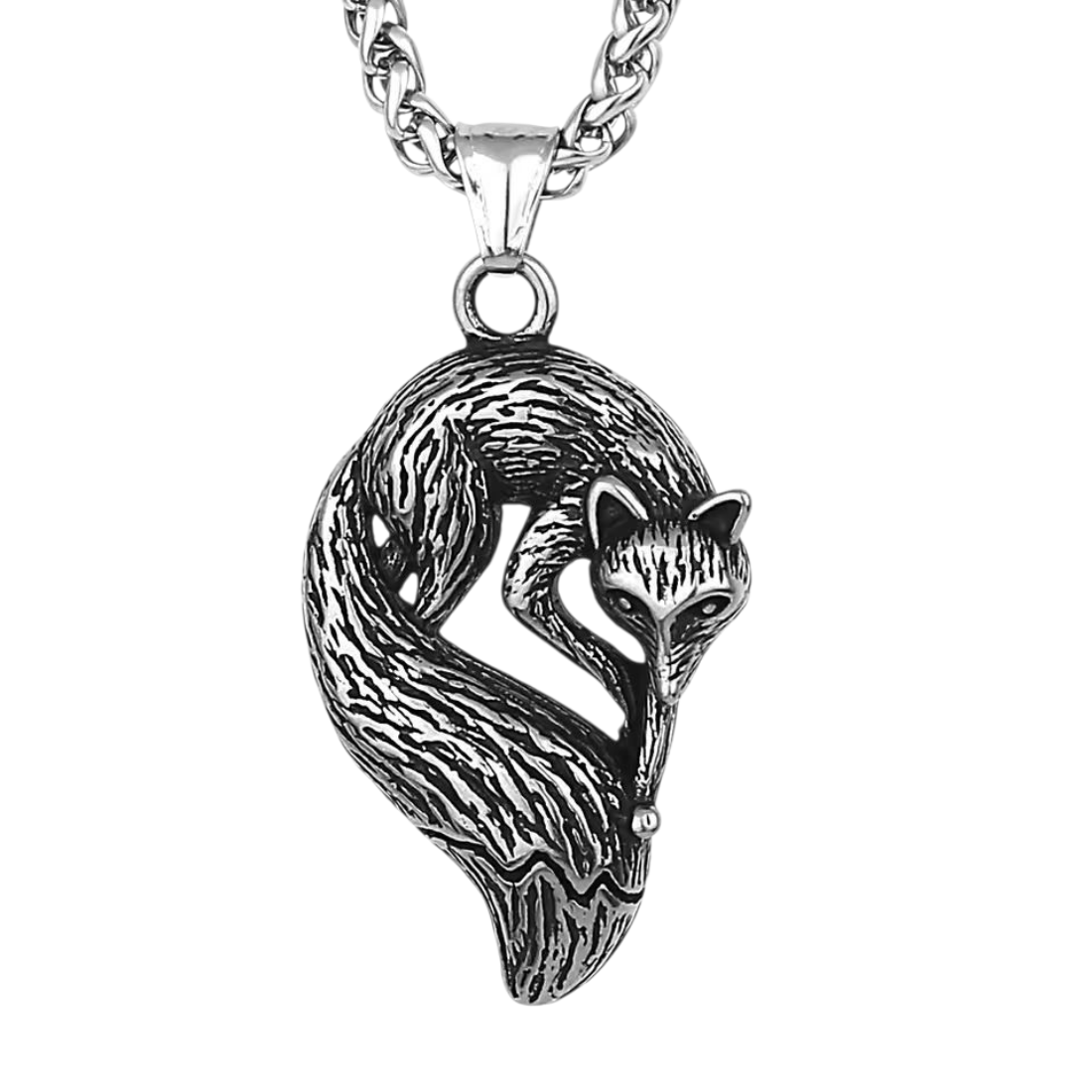 Anhänger Wolf mit Kette aus Edelstahl