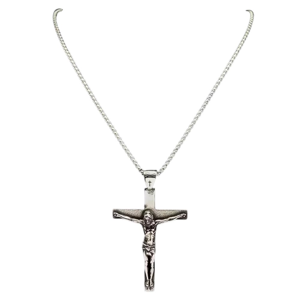 Nostalgische Halskette mit Anhänger "Jesu Christi" aus Edelstahl