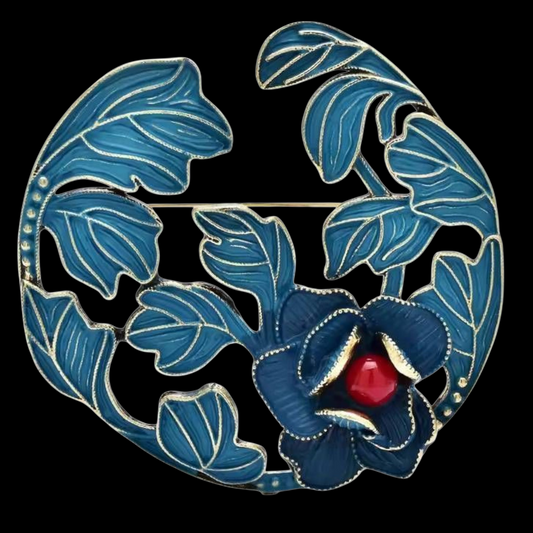 Brosche Blume in blau