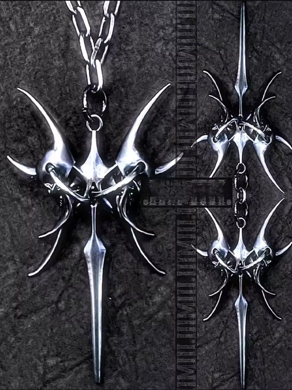 Gothic Punk Tribal Spikes Anhänger Halskette – Metallegierung