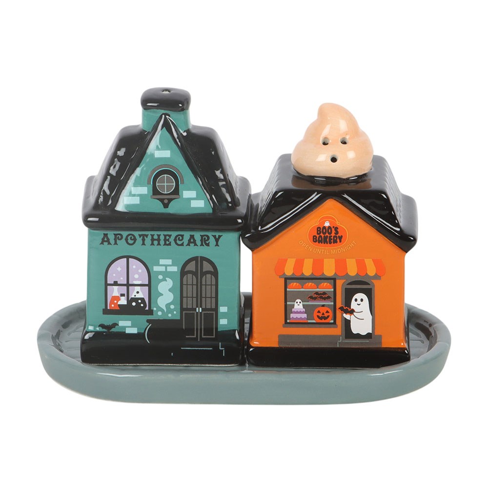 Halloween Geister Apothecary & Boo's Bakery Salz- und Pfefferstreuer Set