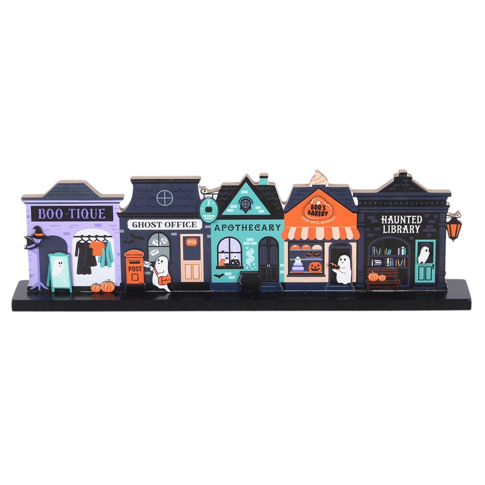 Halloween Spukstadt MDF Tischdeko – Boo-tique, Ghost Office & mehr