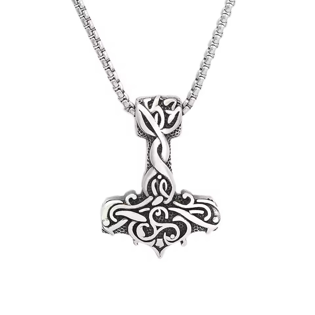 Edelstahl Wikinger Halskette Thorshammer mit Kette