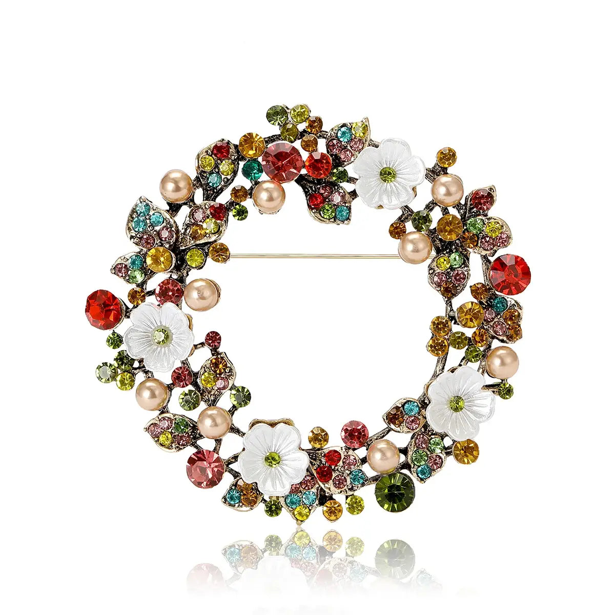 Brosche vintage Blumenkranz