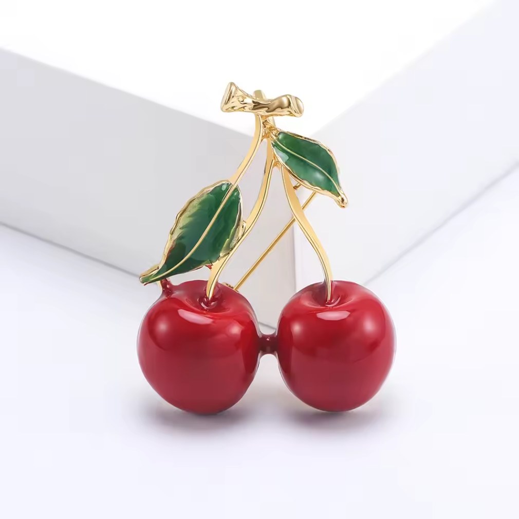 Dekorative Brosche Kirsche rockabilly Accessoires