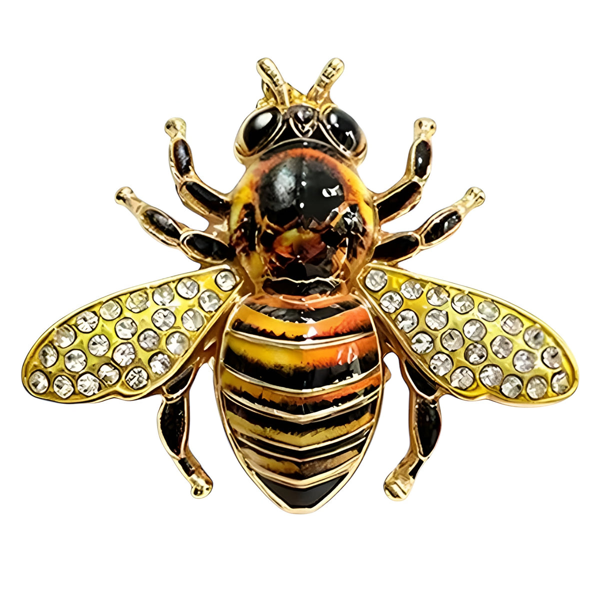 Bienen-Brosche mit funkelnden Schmucksteinen