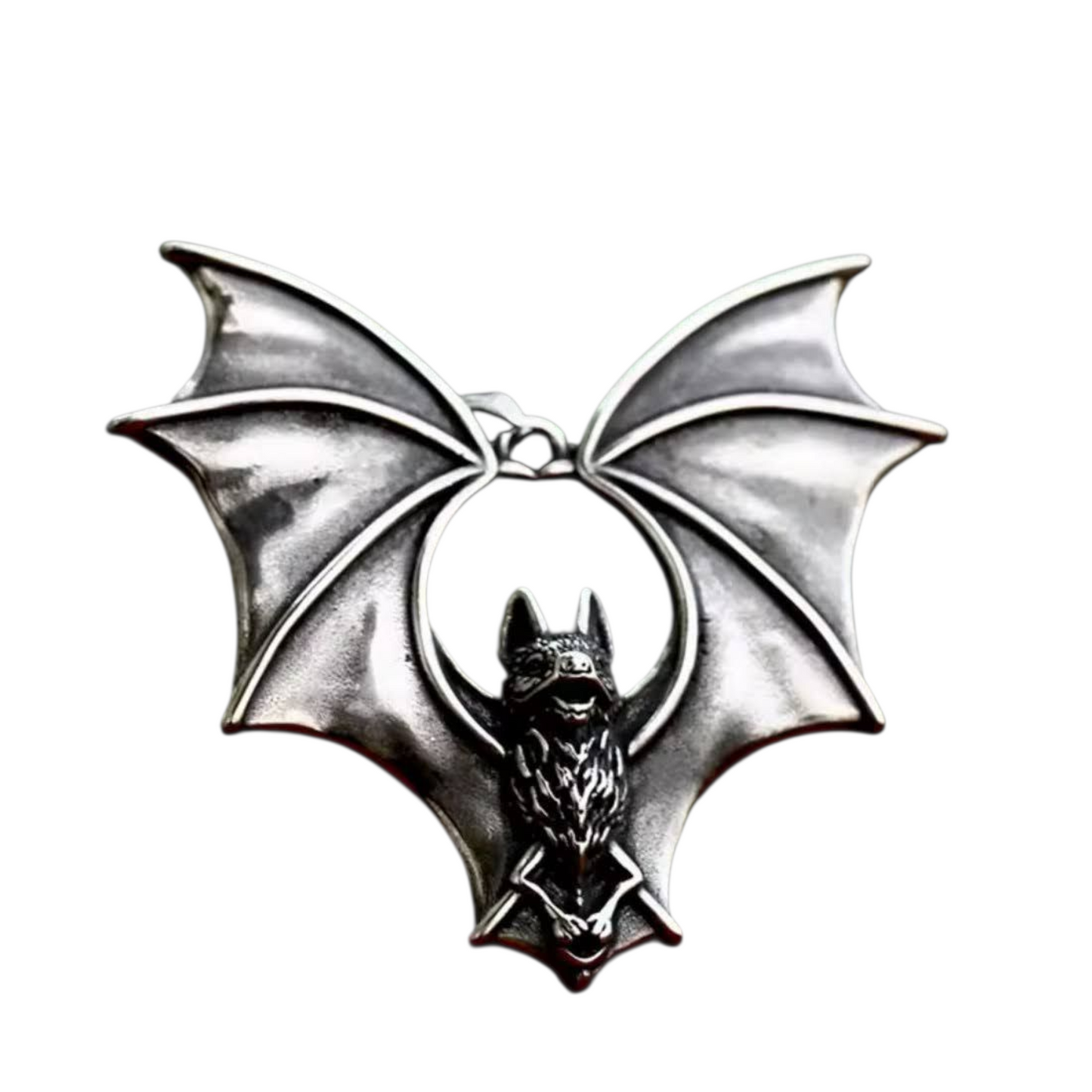 Gothic Edelstahl Fledermaus Anhänger mit Kette