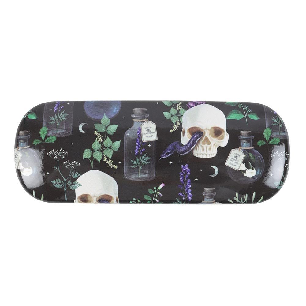 Gothic Brillenetui "Venom and Vines" schwarz mit Totenkopf