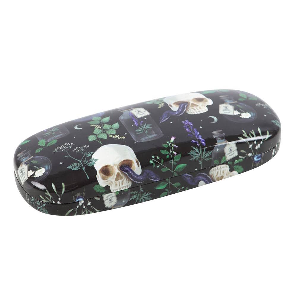 Gothic Brillenetui "Venom and Vines" schwarz mit Totenkopf