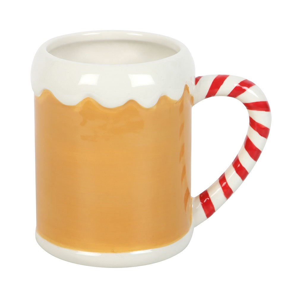 3D Tasse Weihnachten Becher mit Zuckerstangen-Lebkuchenhaus