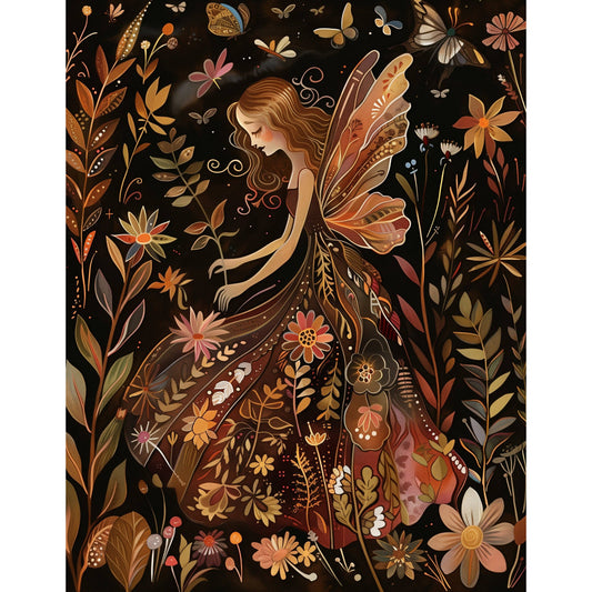 Grußkarte mit Umschlag kleine Waldfee