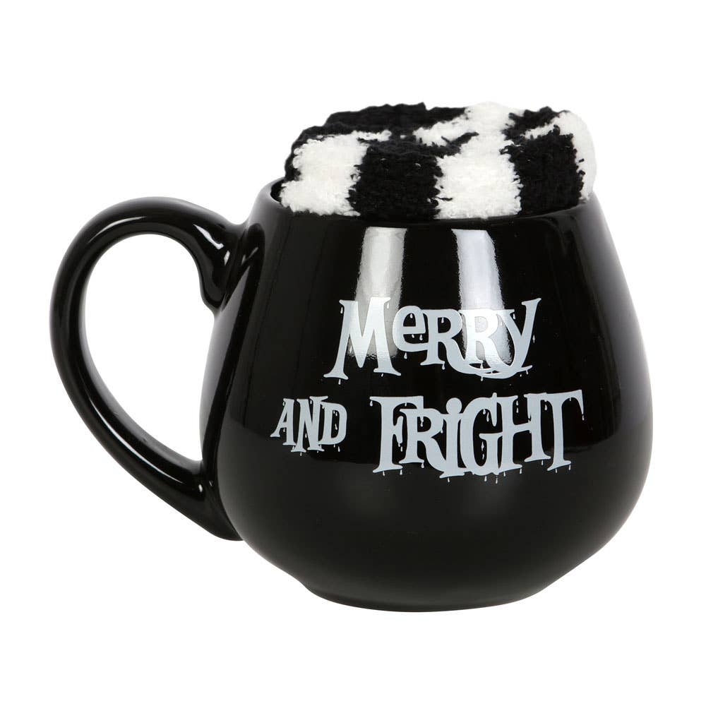Merry and Fright Gothic Christmas Becher- und Socken-Set