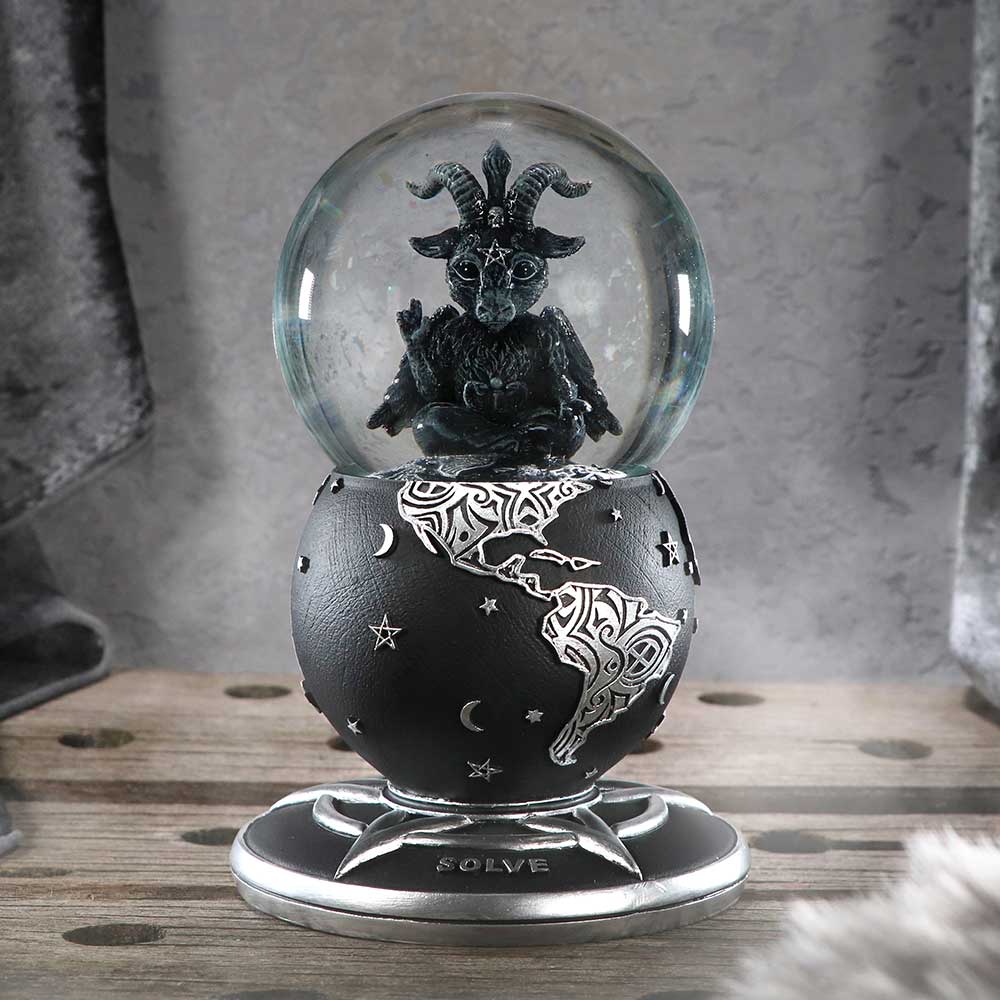 Baphomet Schneekugel in schwarz-silber - Cult Cuties