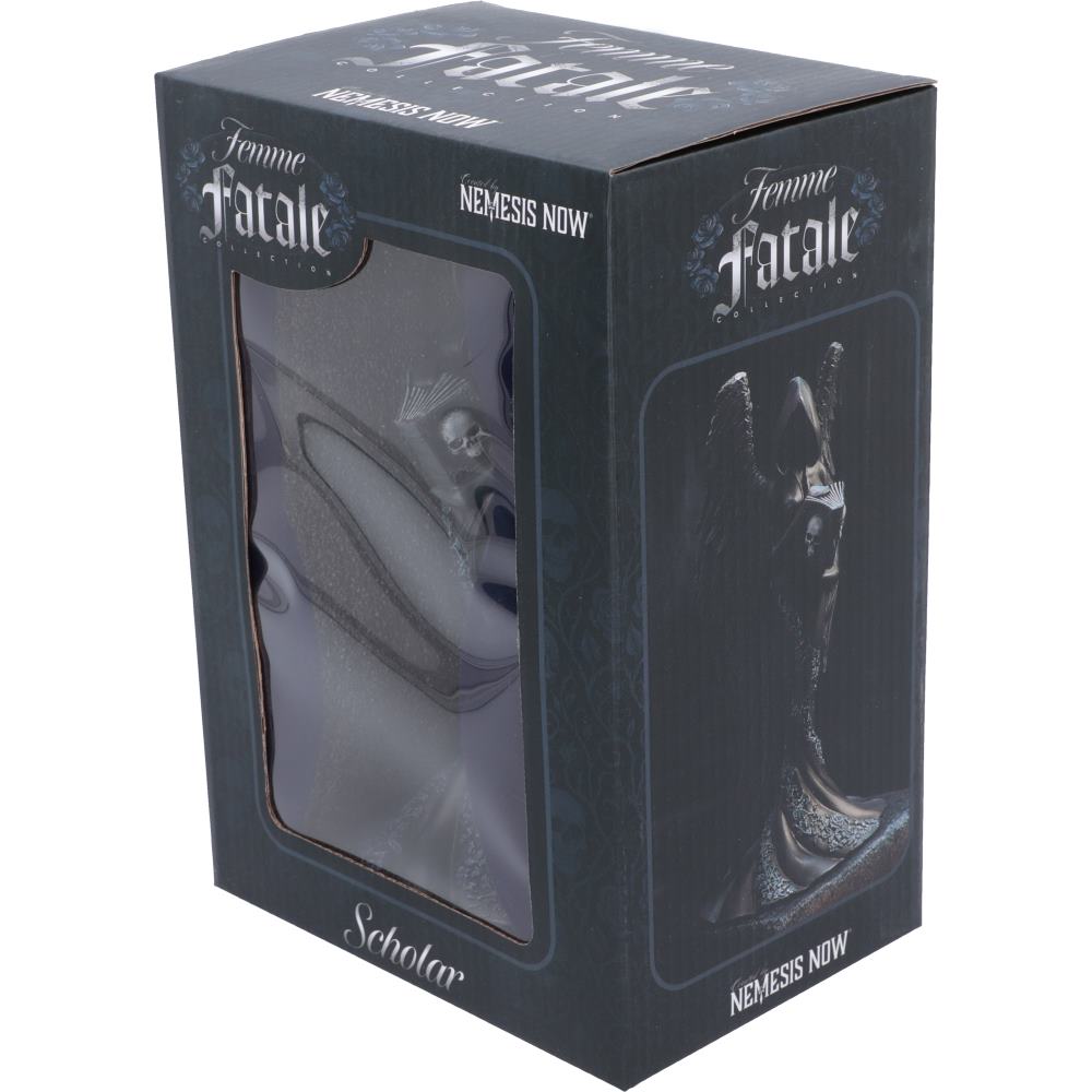 Femme Fatale Scholar – Gothic Engelsfigur mit Buch 21,9 cm Dekofigur Halloween