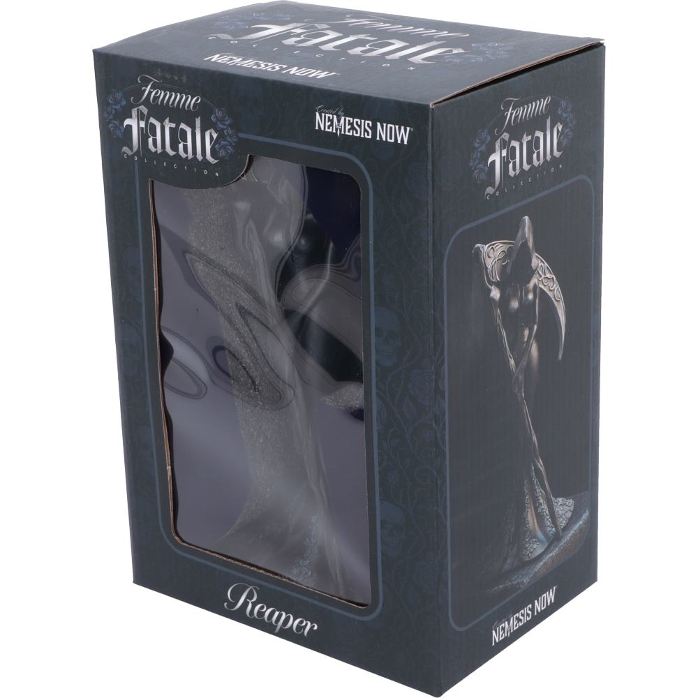Femme Fatale Reaper – Gothic Figur mit Sense 20 cm Dekofigur Halloween