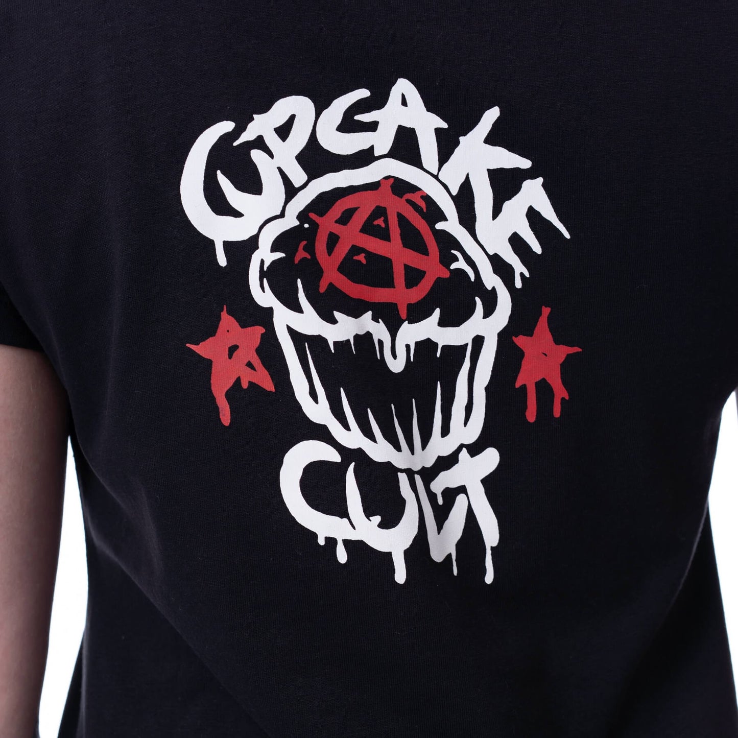 Süßes Fledermaus Batling T-Shirt – Cupcake Cult - schwarz-rot