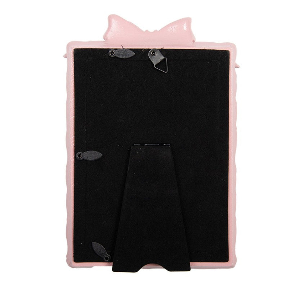 Bilderrahmen vintage in rosa mit Schleife 10 x 15 cm