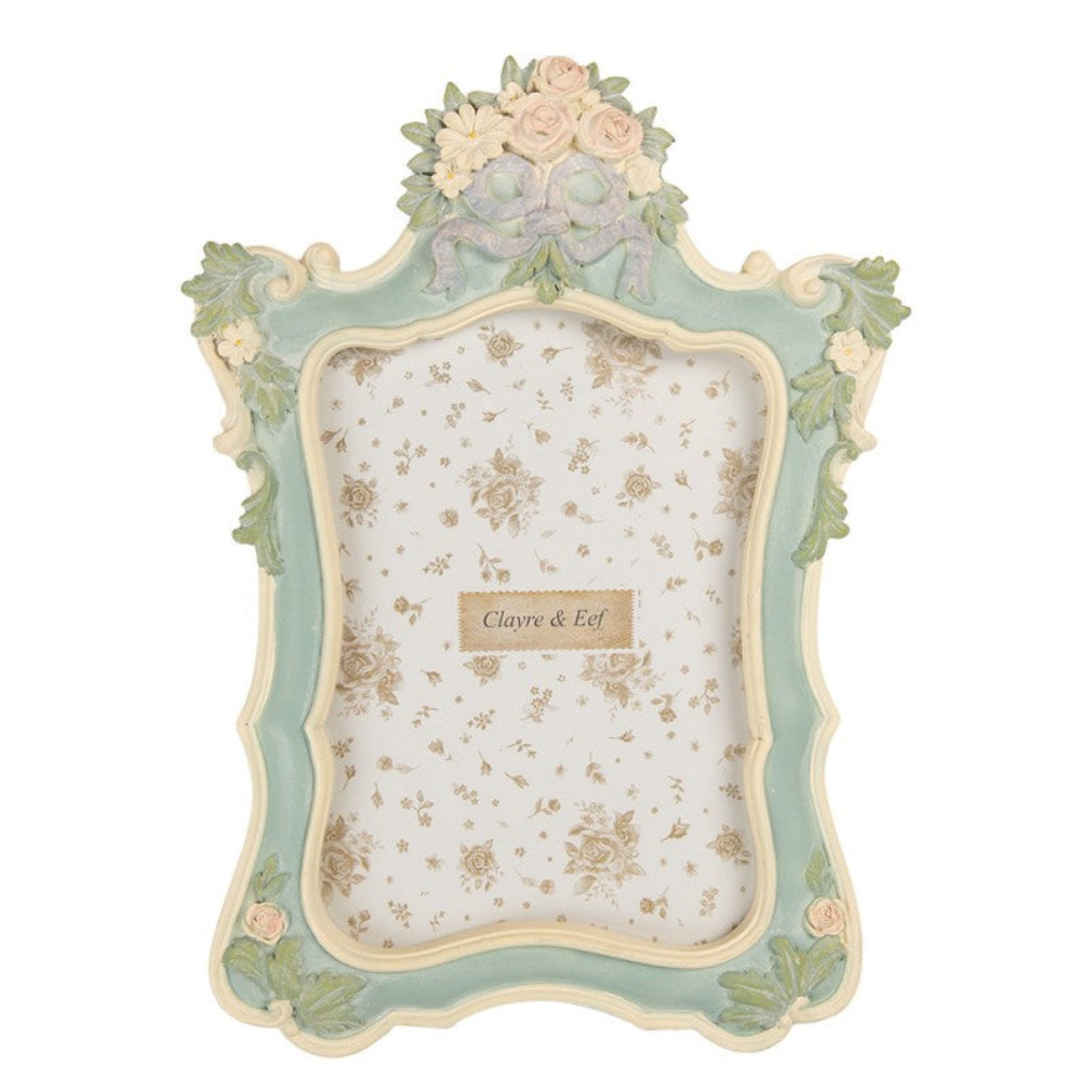 Romantischer Bilderrahmen barock pastell Blumenbukett 13 x 18 cm