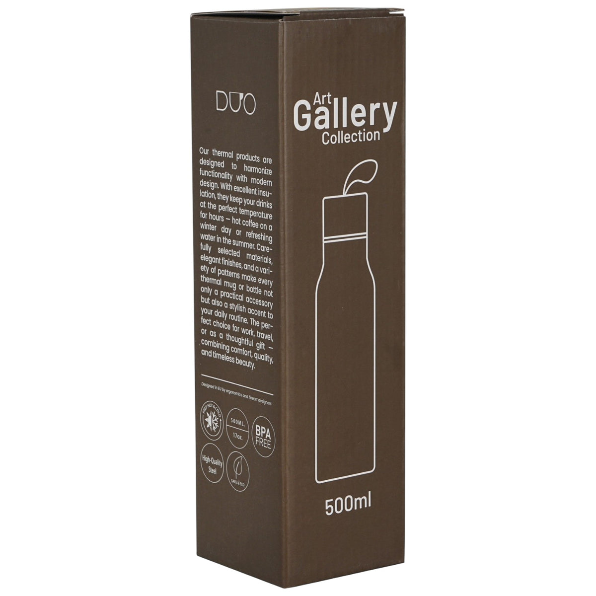 Thermosflasche „Der Kuss“ Classic 500 ml, inspiriert von Klimt, Edelstahl Duo Geschenk