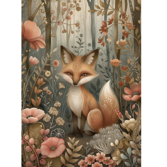 Grußkarte mit Umschlag A6 Frecher Fuchs im Wald