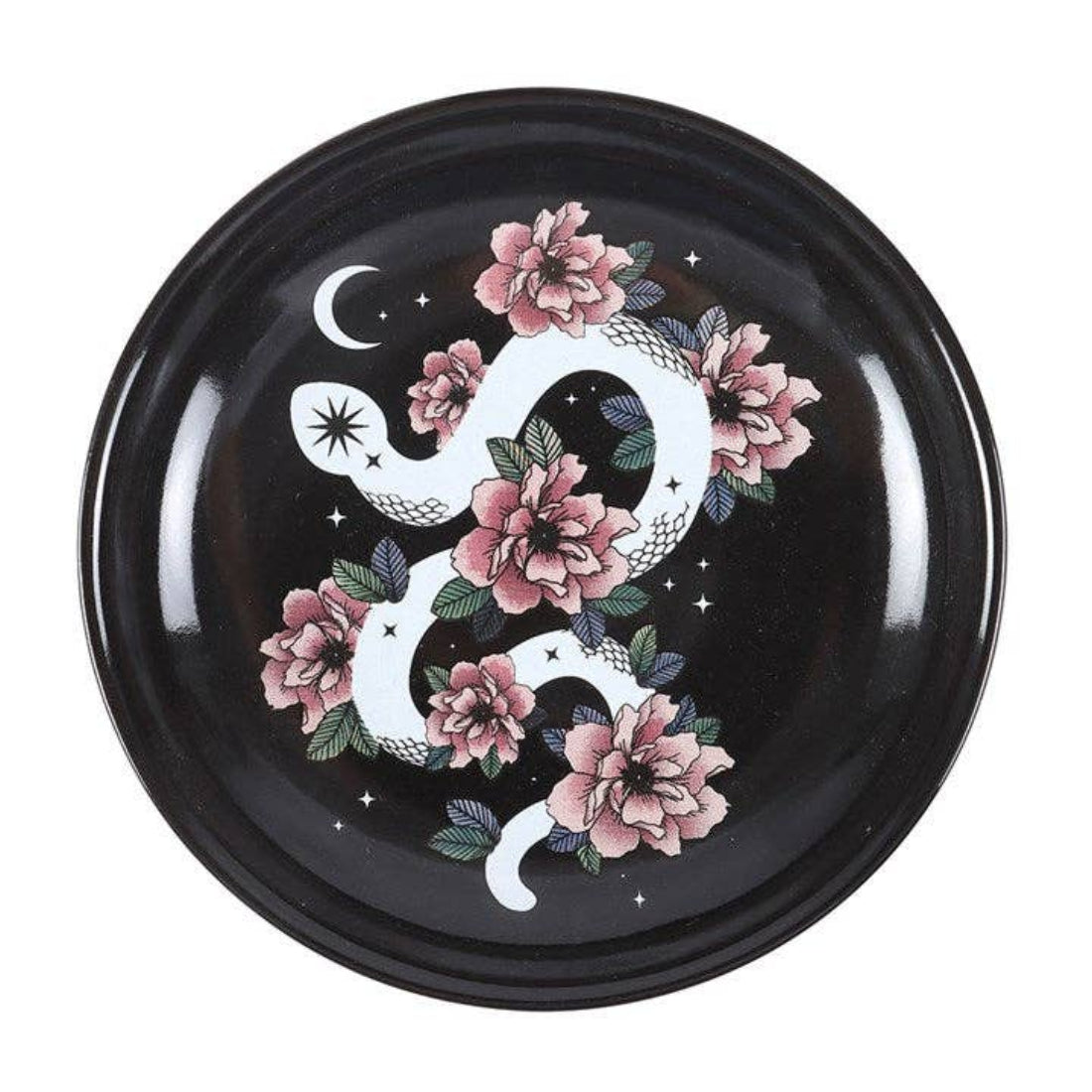 Schmuckschale mit Blumenmuster in Schlangenform