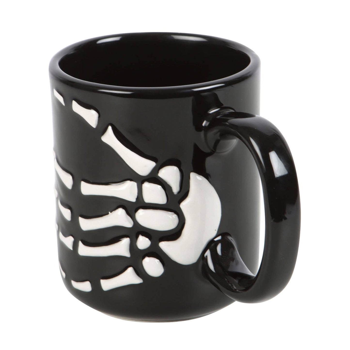 Gothic Halloween Tasse Becher mit Skeletthand schwarz