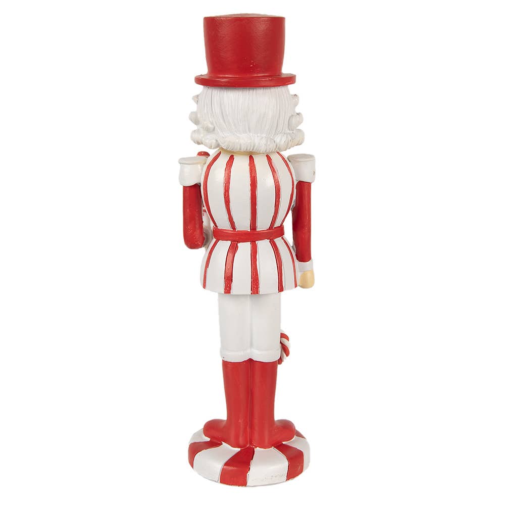 Weihnachtsdekofigur Nussknacker 23 cm, weiss-rot Lollipop