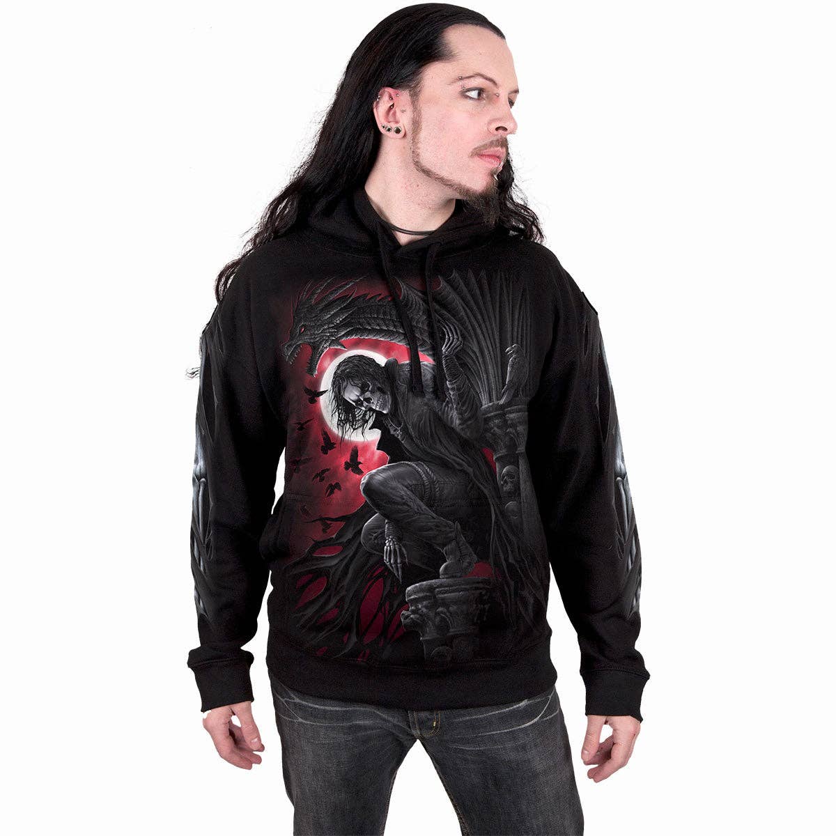 Spiral Hoodie "Night Stalker" Gothic Kapuzenpullover