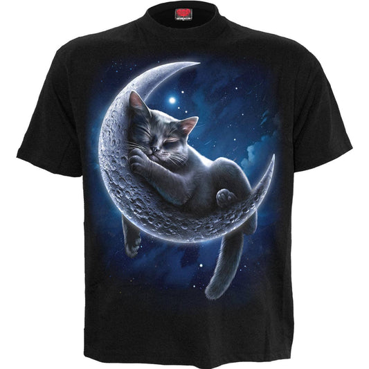 VELVET MOON - T-Shirt mit Frontdruck Schwarz