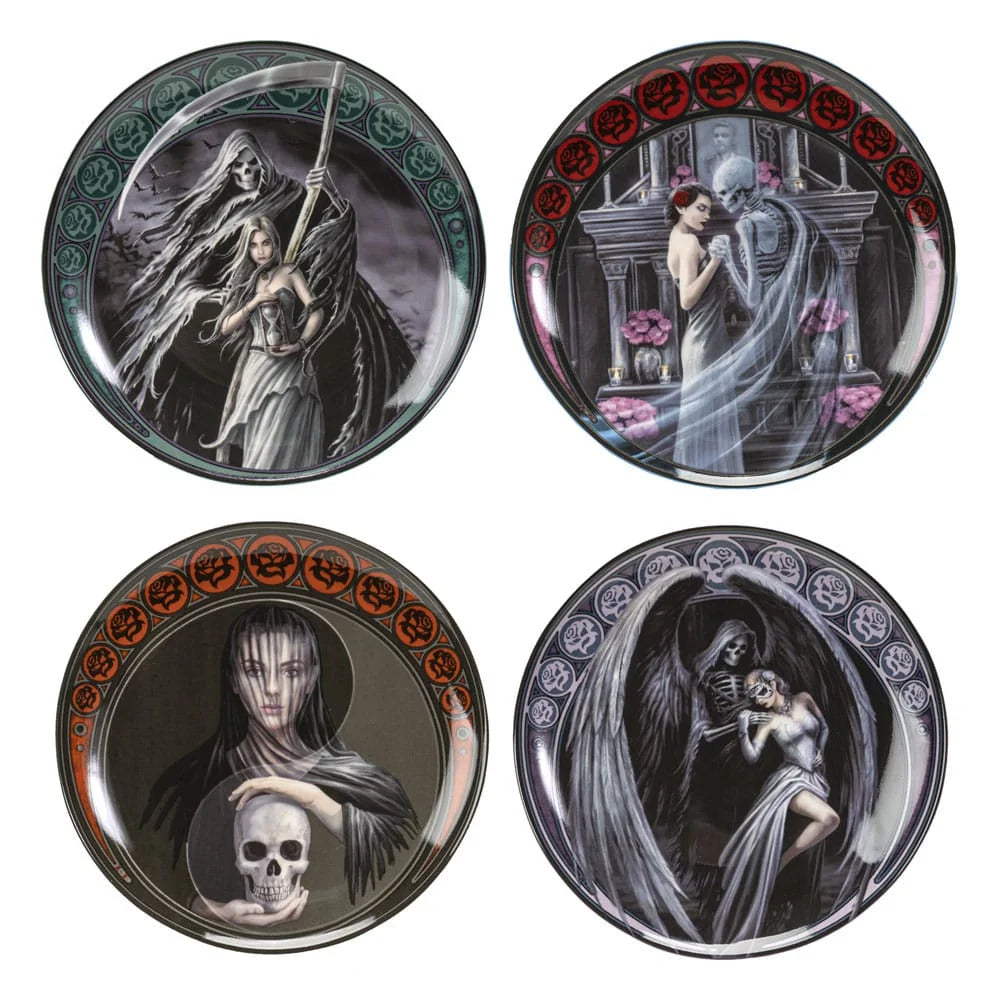Dekoteller Set Anne Stokes 4 Stück "Dance with Dead" 18 cm