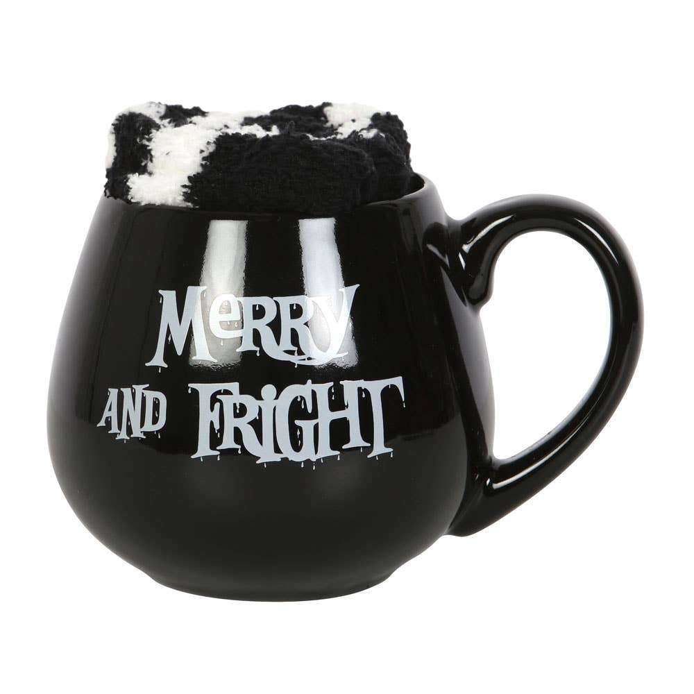 Merry and Fright Gothic Christmas Becher- und Socken-Set