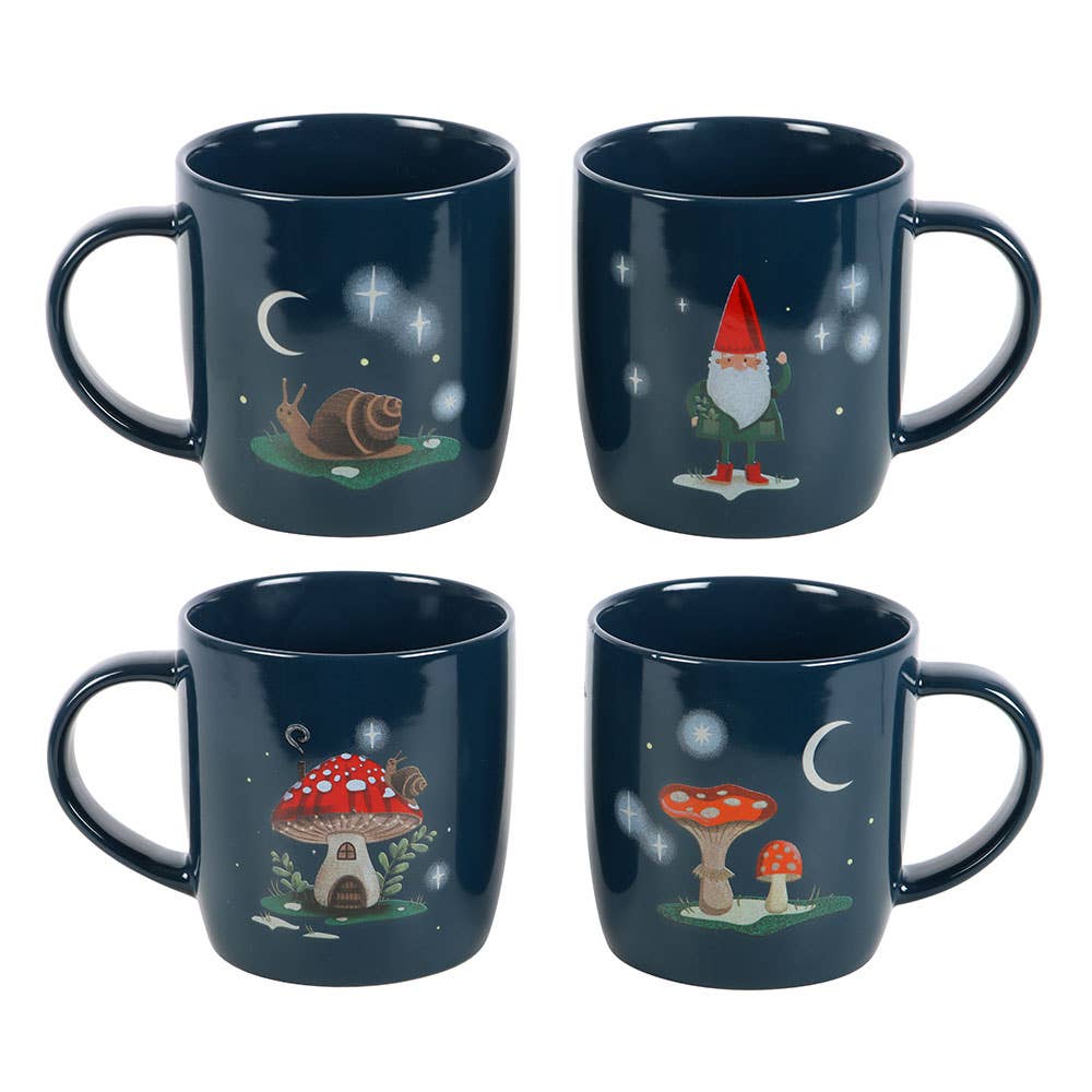 Gnome Sweet Gnome Tassenset 4 Stück vintage Geschenkkkarton