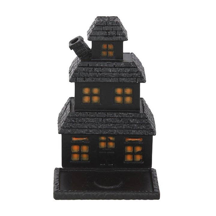 Schwarzer Spukhaus Räucherkegelhalter gothic Feko