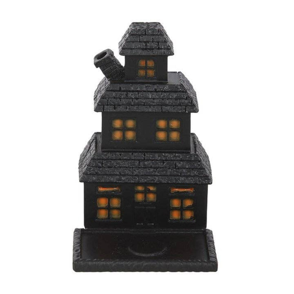 Schwarzer Spukhaus Räucherkegelhalter gothic Deko