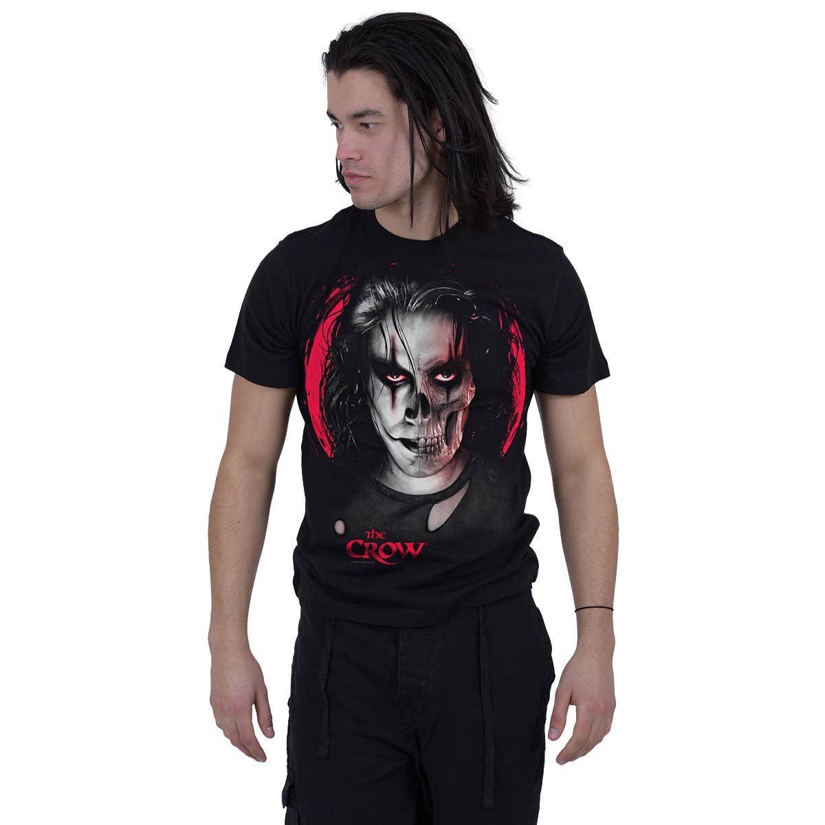 THE CROW - SKULL FACE - T-Shirt mit Frontdruck Schwarz