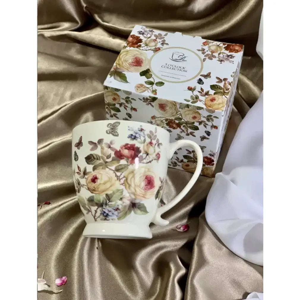 Duo Tasse Zarah Blumenmotiv weiß 460 ml
