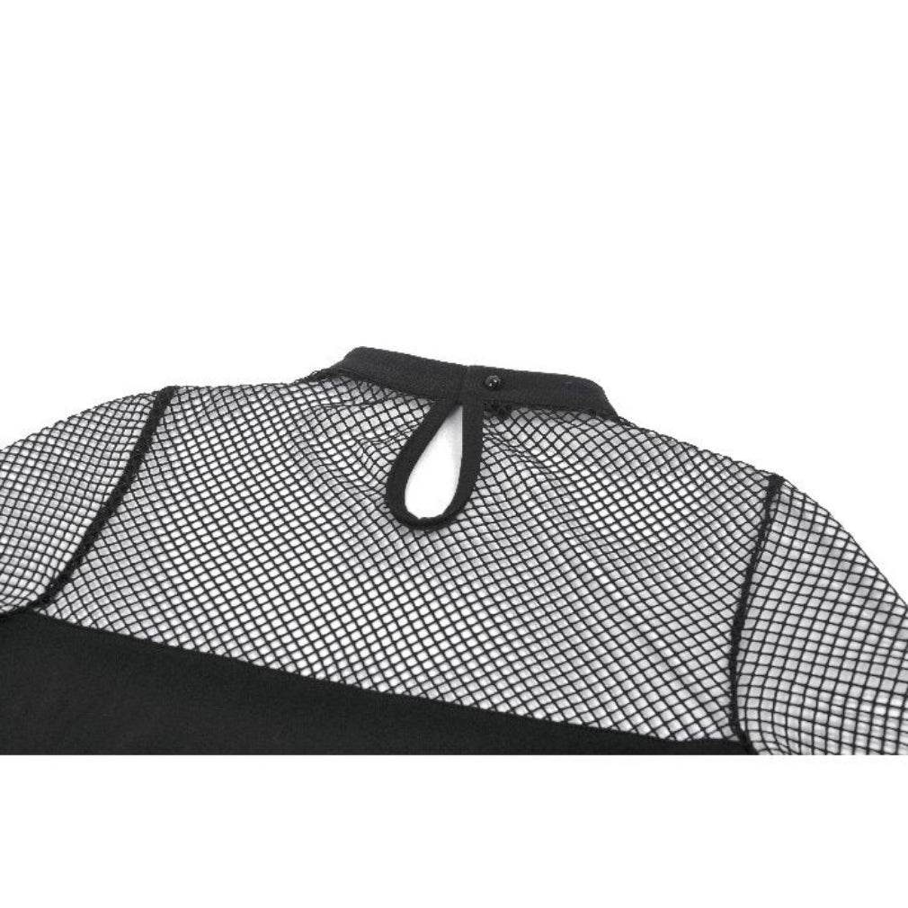 Dark in Love Punk Top Shirt mit Netz und Schnallen
