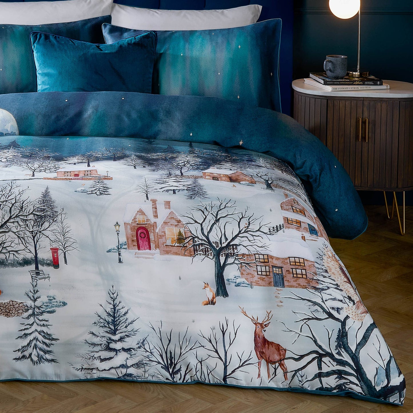 Romantische Bettwäsche "Starlight" Winterlandschaft 100% Baumwolle
