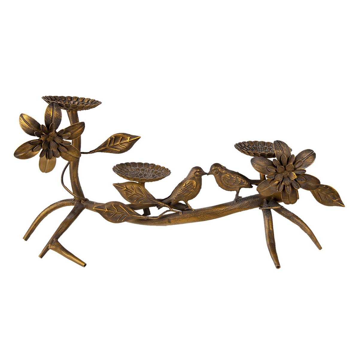 Nostalgischer Kerzenständer Vögel goldfarben 50 cm